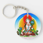 Cool oriental tibetan thangka god tattoo art round acrylic key chains