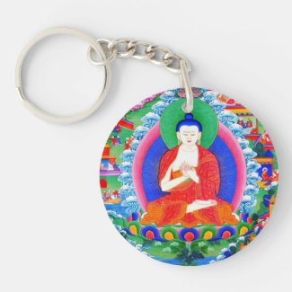 Cool oriental tibetan thangka god tattoo art acrylic keychains
