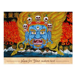 Cool oriental tibetan thangka god tattoo art post card