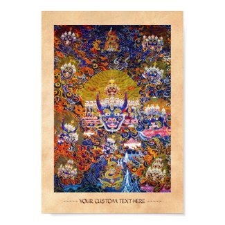 Cool oriental tibetan thangka god tattoo art poster