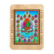 Cool oriental tibetan thangka Green Tara  tattoo Rectangular Magnet