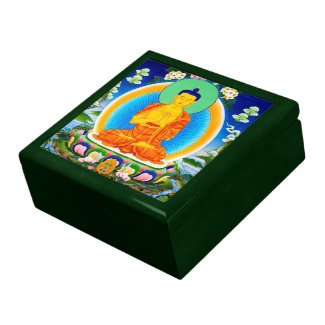Cool oriental tibetan thangka Prabhutaratna Buddha Jewelry Boxes