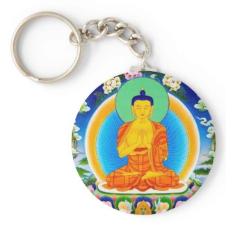 Cool oriental tibetan thangka Prabhutaratna Buddha Key Chains