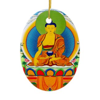 Cool oriental tibetan thangka tattoo Aksobhya Christmas Ornament