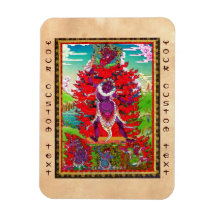 Cool oriental tibetan thangka tattoo Ekajati art Rectangular Magnets