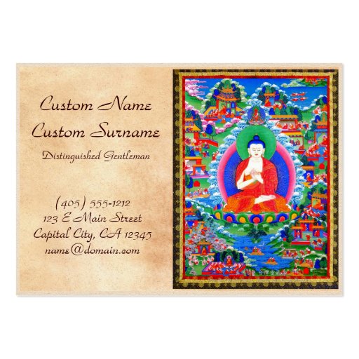 Cool oriental tibetan thangka tattoo Mahavairocana Business Card