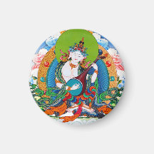 Cool oriental tibetan thangka tattoo Saraswati Fridge Magnets