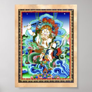 Cool oriental tibetan thangka White Jambhala Posters