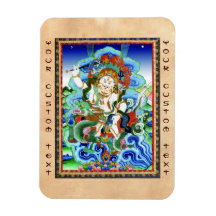 Cool oriental tibetan thangka White Jambhala Vinyl Magnets