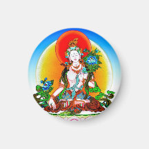 Cool oriental tibetan thangka White Tara tattoo Magnets