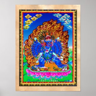 Cool oriental tibetan thangka Yamantaka tattoo Poster