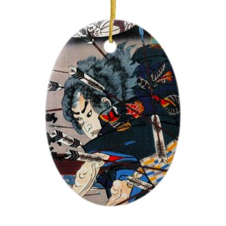 Cool oriental traditional japanese Samurai Warrior Ornament