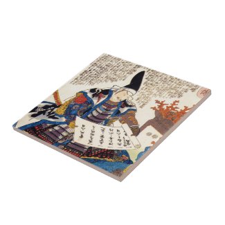Cool oriental traditional japanese warrior art ceramic tile