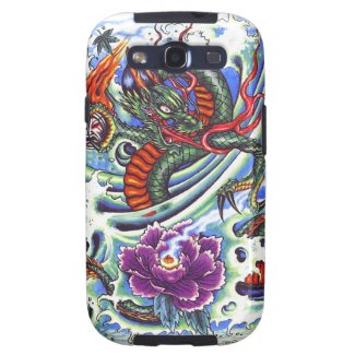Cool Oriental Water Dragon Lotus tattoo Galaxy S3 Case