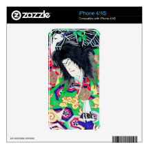 Cool oriental Yoshitoshi Kabuki Actor japan art Skin For The iPhone 4