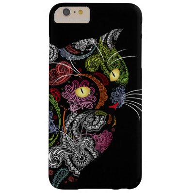 Cool Paisley Pattern Black Cat iPhone 6 Plus Case