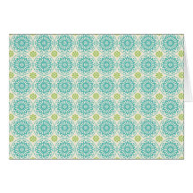 Cool Pastel Blue Retro Circle Pattern Easter Card