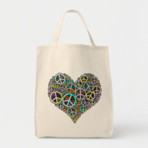 Cool Peace Love Heart Bags
