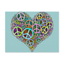 Cool Peace Love Heart Postcards