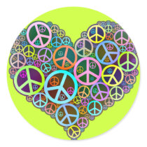 Cool Peace Love Heart Stickers