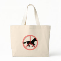 Cool peace symbol horse bags