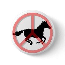 Cool peace symbol horse buttons