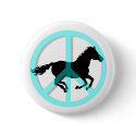 Cool peace symbol horse buttons