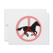 Cool peace symbol horse invitations