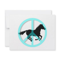 Cool peace symbol horse invitations