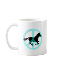 Cool peace symbol horse mugs