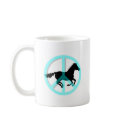 Cool peace symbol horse mugs