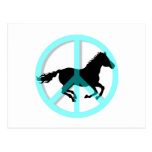 Cool peace symbol horse post card