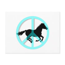 Cool peace symbol horse postcards