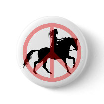 Cool peace symbol horse rider buttons