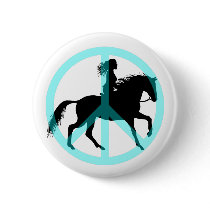 Cool peace symbol horse rider buttons
