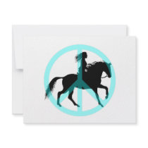 Cool peace symbol horse rider invitations