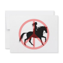 Cool peace symbol horse rider invitations by horseloverboutique Cool peace symbol horse rider invitations