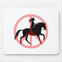 Cool peace symbol horse rider mousepads