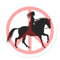 Cool peace symbol horse rider stickers