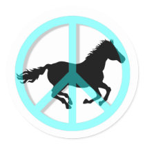Cool peace symbol horse stickers
