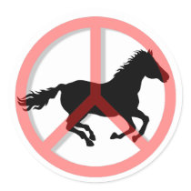 Cool peace symbol horse stickers