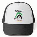 Cool Penguin in a Green Holiday Hat