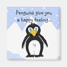 Cool Penguin with Saying Fridge Magnets