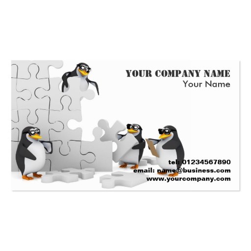 Cool Penguins Business Cards (front side)
