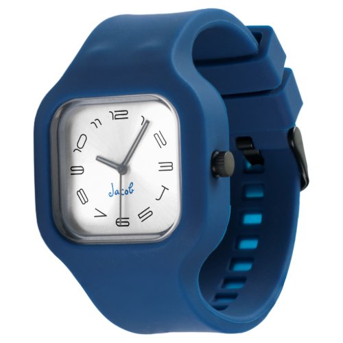 Cool Personalized Name Kids Boys Blue Wrist Watch