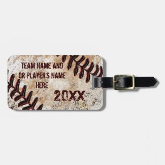 Cool Personalized Vintage Baseball Luggage Tags