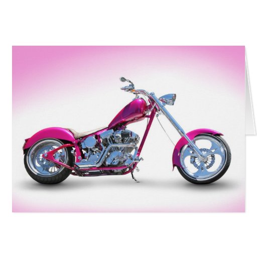 pink chopper motorcycle