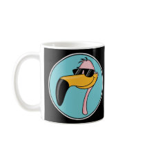 cool pink flamingo in sunglasses coffee mug