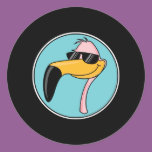 cool pink flamingo in sunglasses