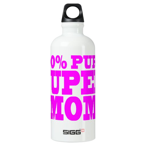 Cool Pink for Moms Super Mom Water Bottle Zazzle